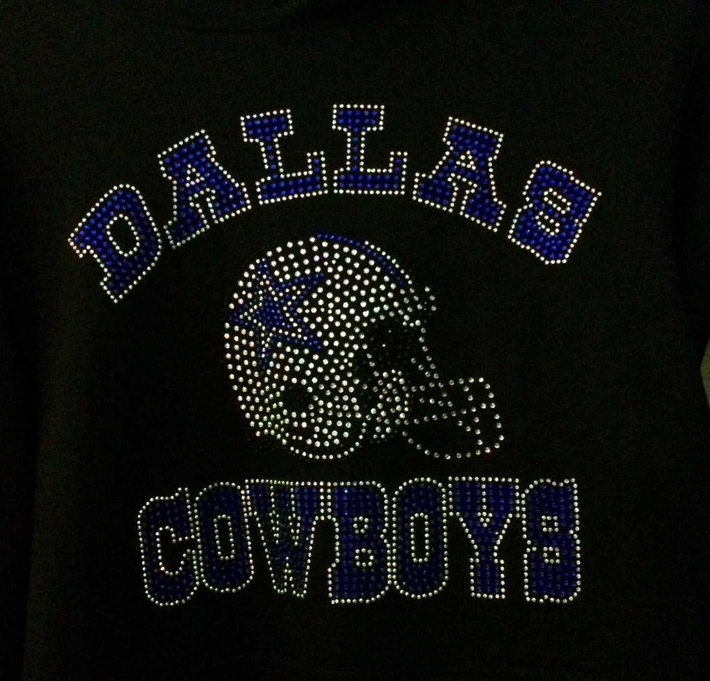 Dallas Cowboys Black Hoodie, Rhinestone Bling Cowboys Sweatshirt