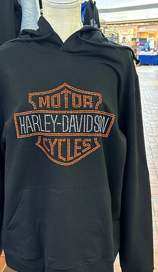 Harley Davidson Bling Rhinestone Hoodie