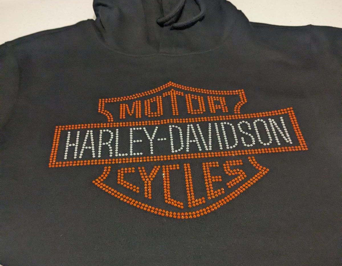 Harley Davidson Bling Rhinestone Hoodie